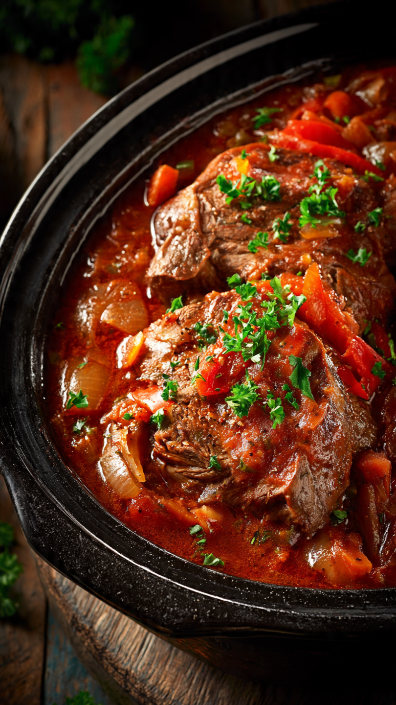 Crockpot Swiss Steak with Tomato Gravy