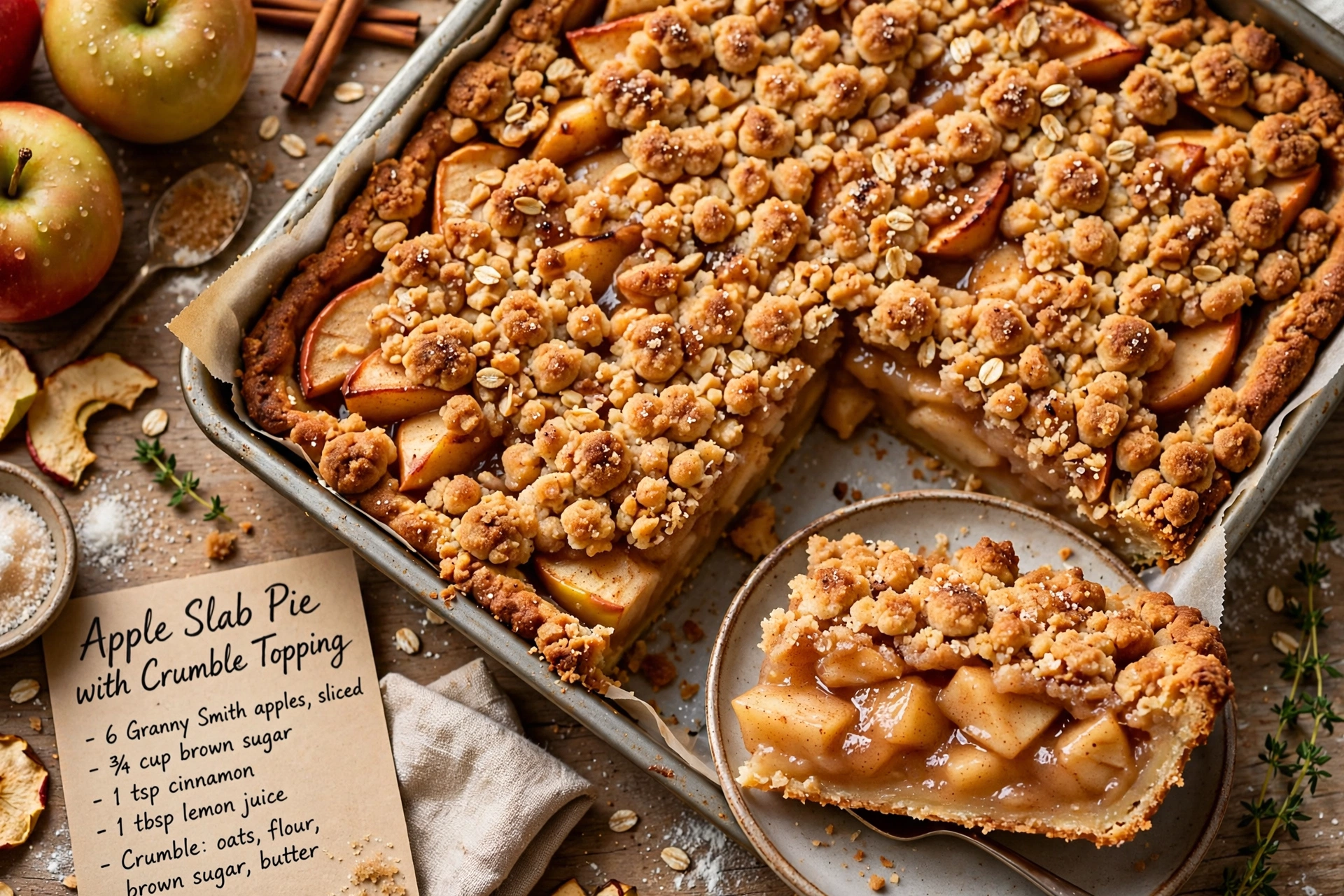 Apple Slab Pie with Crumble Topping
