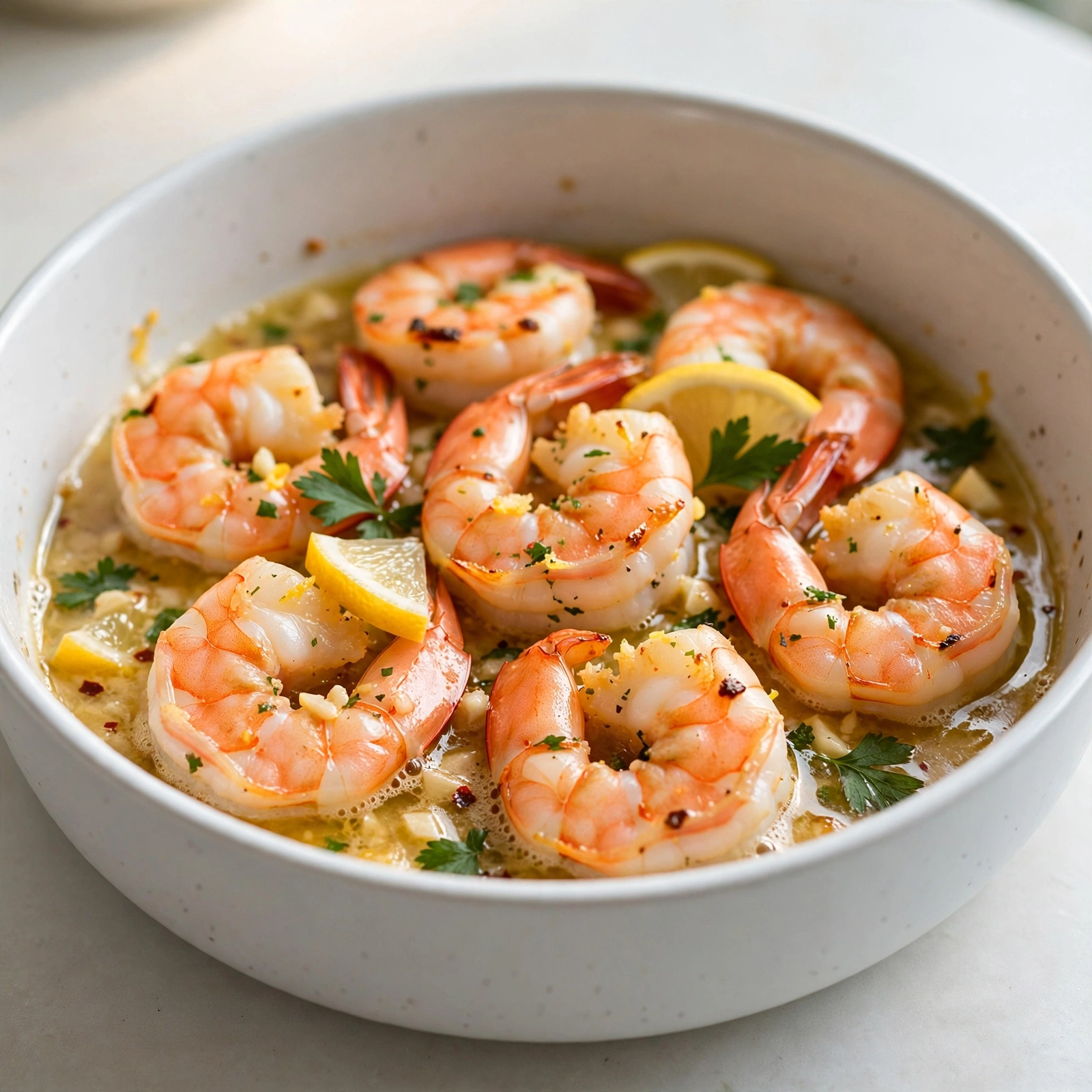 Baked Shrimp with Garlic Lemon Butter Sauce