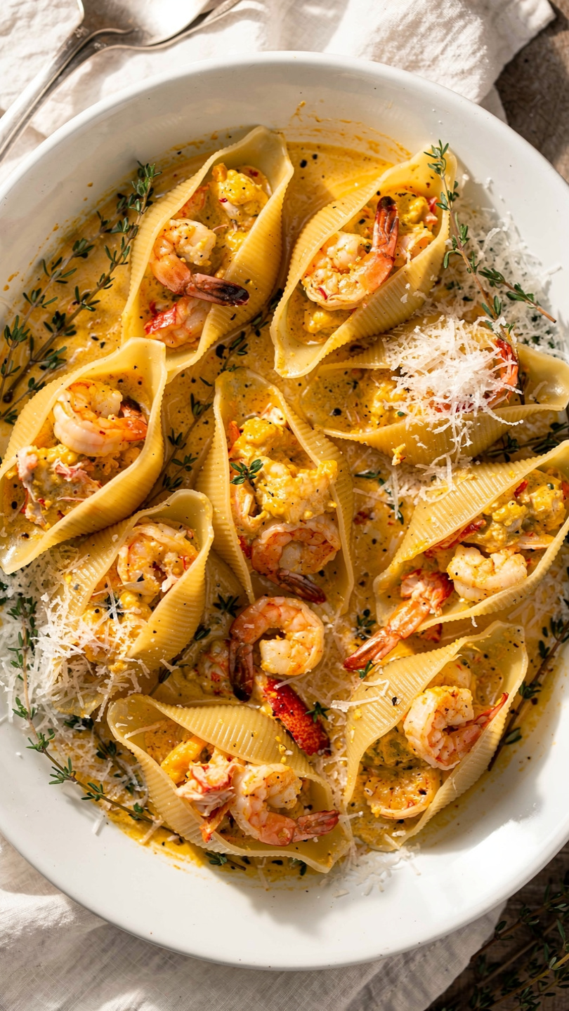 Creamy Seafood Stuffed Shells