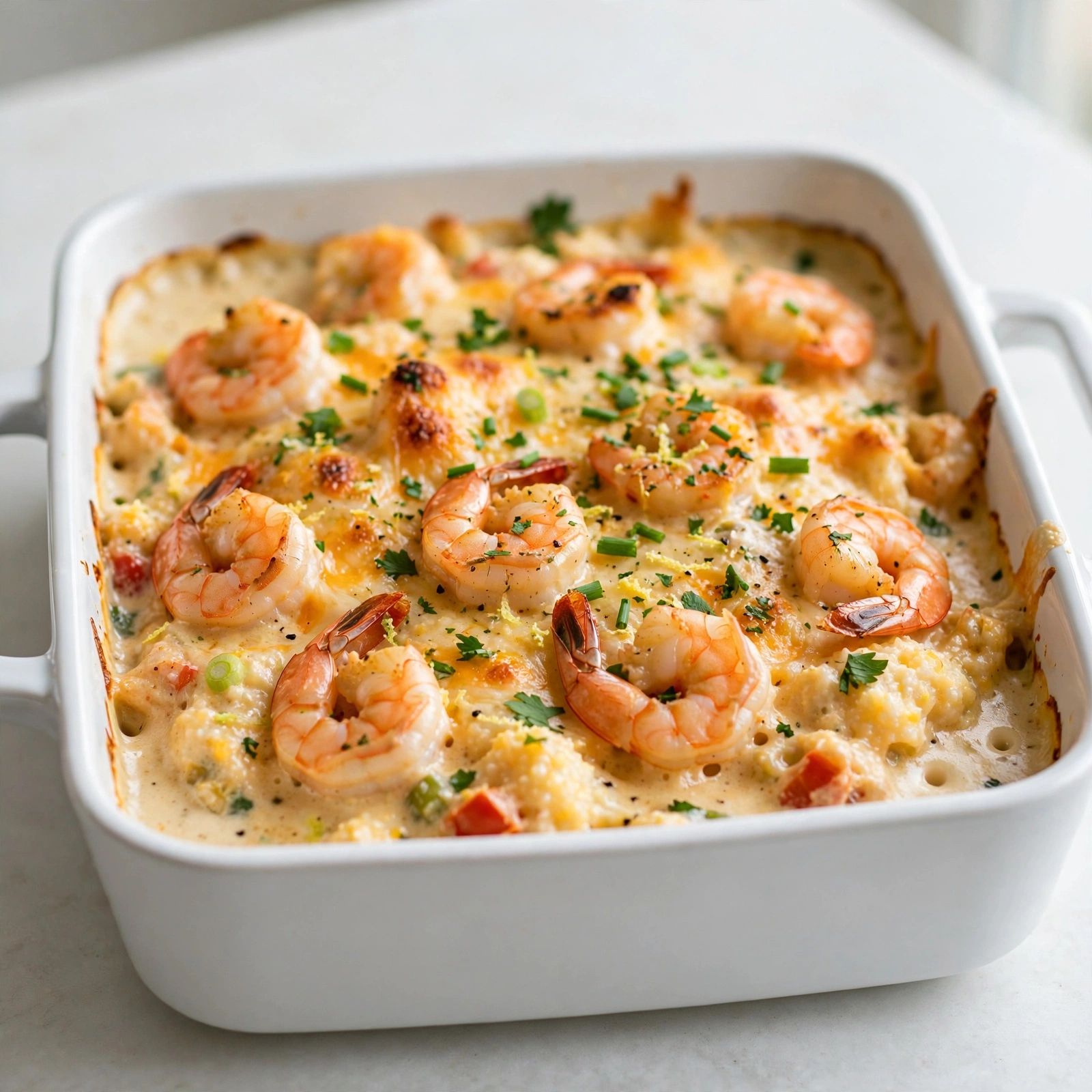 Creamy Shrimp and Grits Casserole