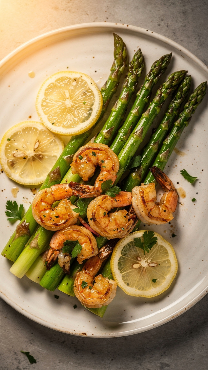 Lemon Garlic Shrimp and Asparagus