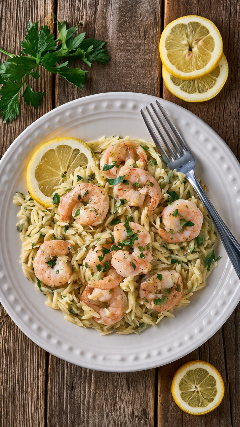 Lemon Pepper Shrimp Orzo