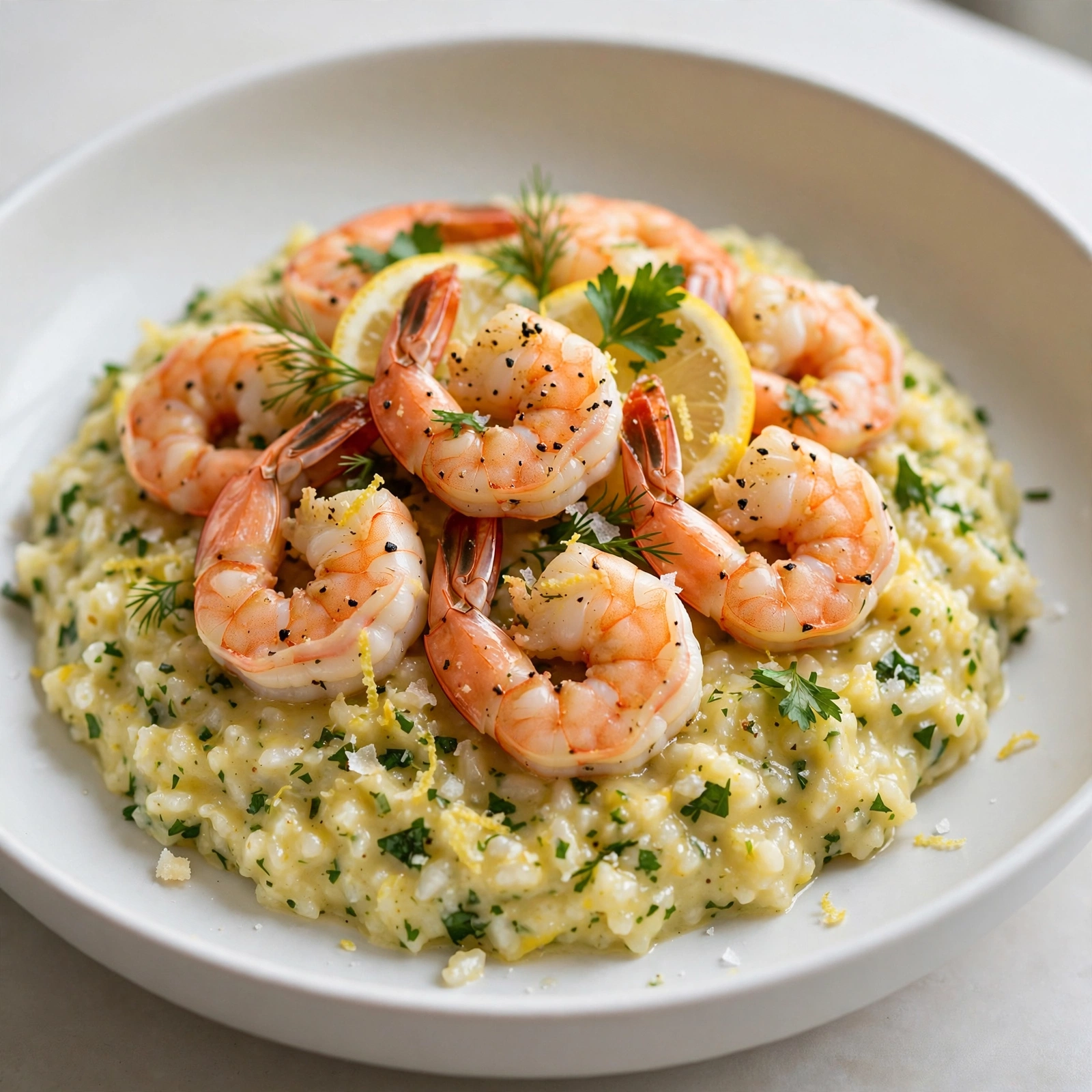 Lemon Risotto with Lemon Pepper Shrimp