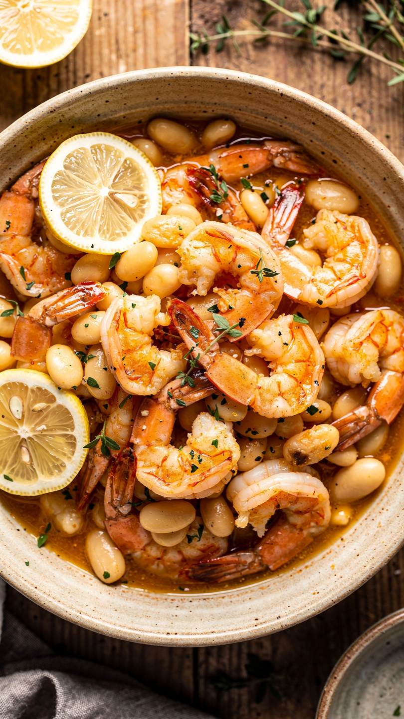Lemony Shrimp and Bean Stew