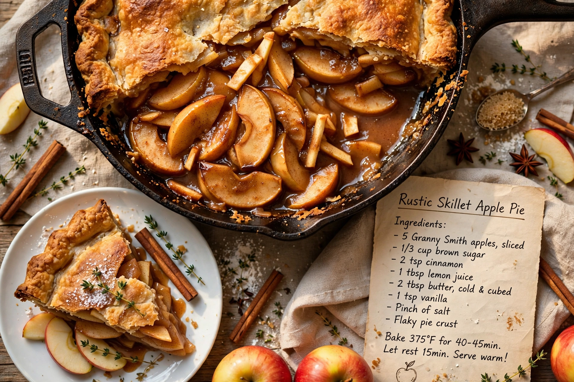 Rustic Skillet Apple Pie